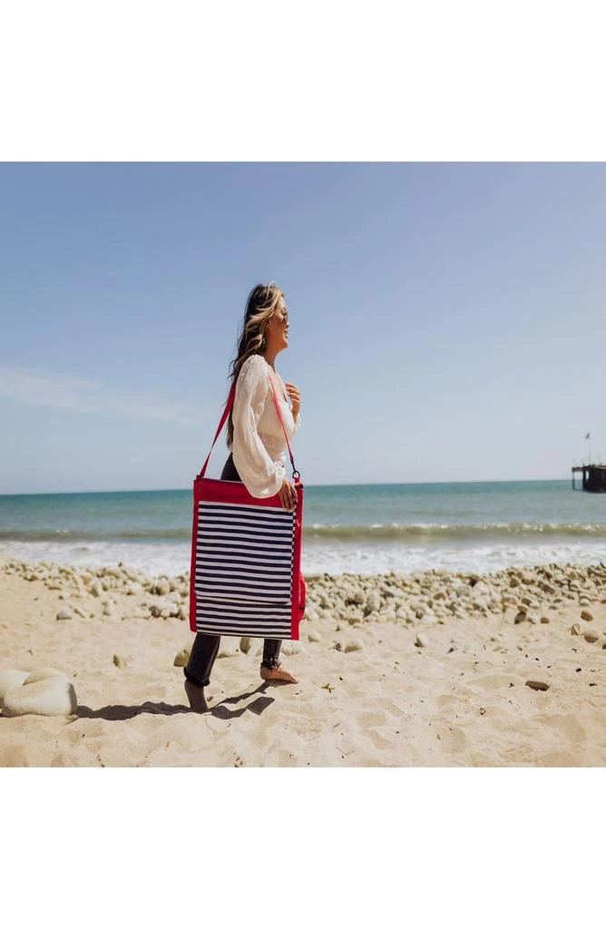 商品Picnic Time|Beachcomber Oniva Blue Pinstripe Portable Beach Chair & Tote,价格¥340,第4张图片详细描述