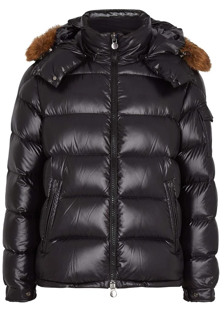 商品Moncler|Maya black fur-trimmed quilted shell jacket,价格¥16097,第1张图片