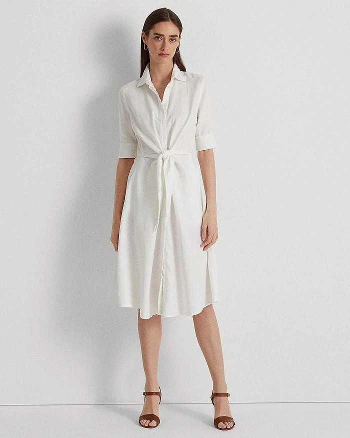 商品Ralph Lauren|Tie Front Shirt Dress,价格¥1376,第1张图片