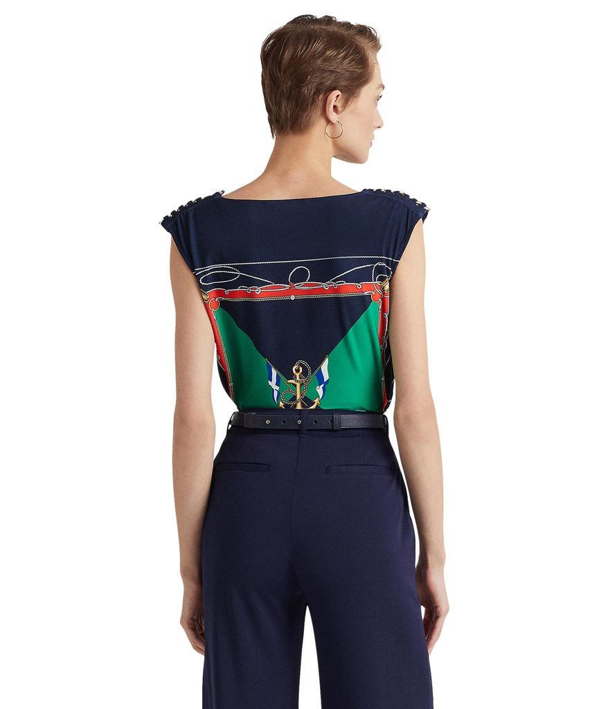 商品Ralph Lauren|Print Jersey Sleeveless Cowl Neck Top,价格¥826,第4张图片详细描述