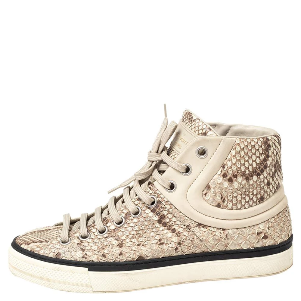 商品[二手商品] Louis Vuitton|Louis Vuitton Beige/Brown Python Leather Sprinter High Top Sneakers Size 40,价格¥4943,第2张图片详细描述