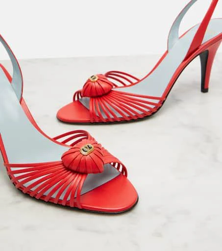 商品Valentino|Royal 90皮革露跟凉鞋,价格¥9930,第5张图片详细描述