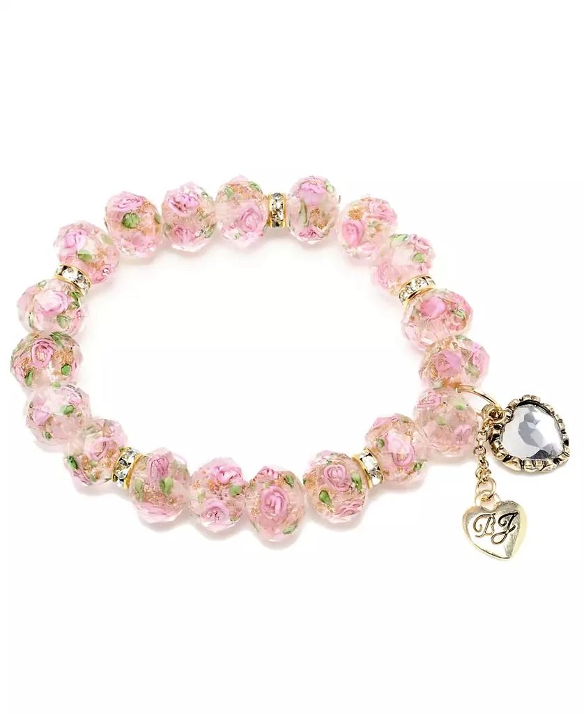 商品Betsey Johnson|Betsey Johnson Pink Flower Beaded Stretch Bracelet贝齐约翰逊粉红色花串珠手链,价格¥171,第1张图片