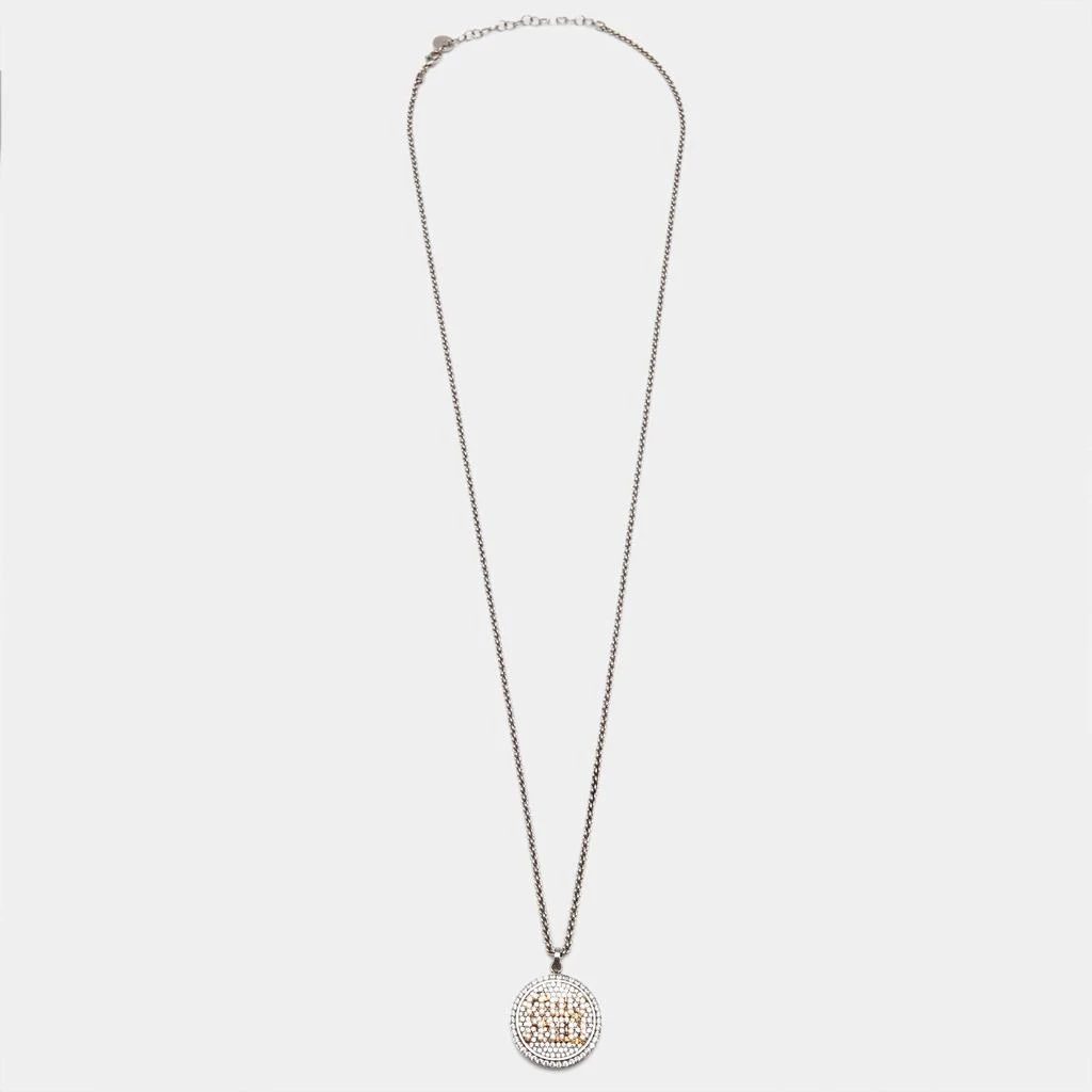 商品[二手商品] Miu Miu|Miu Miu Crystals Two Tone Pendant Necklace,价格¥2074,第3张图片详细描述