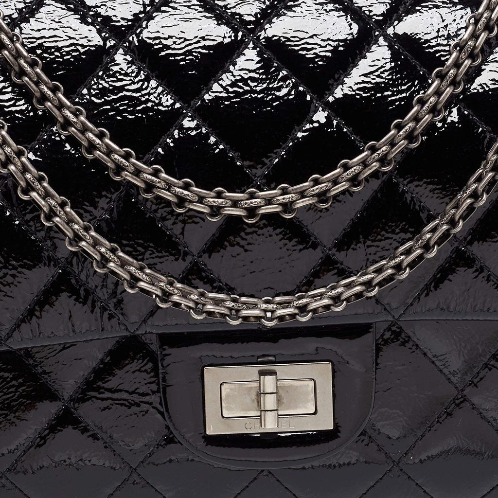 Chanel Black Quilted Patent Leather Reissue 2.55 Classic 227 Flap Bag商品第5张图片规格展示