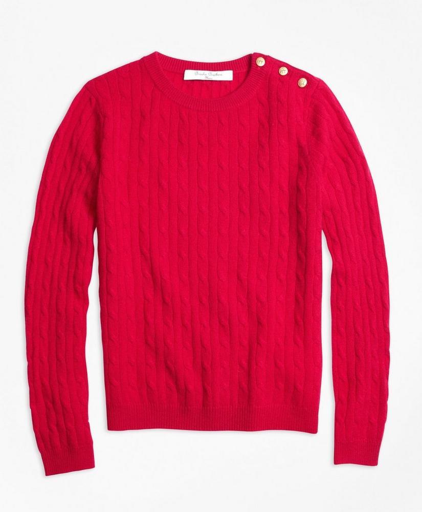 Girls Cashmere Cable Crewneck Sweater商品第1张图片规格展示