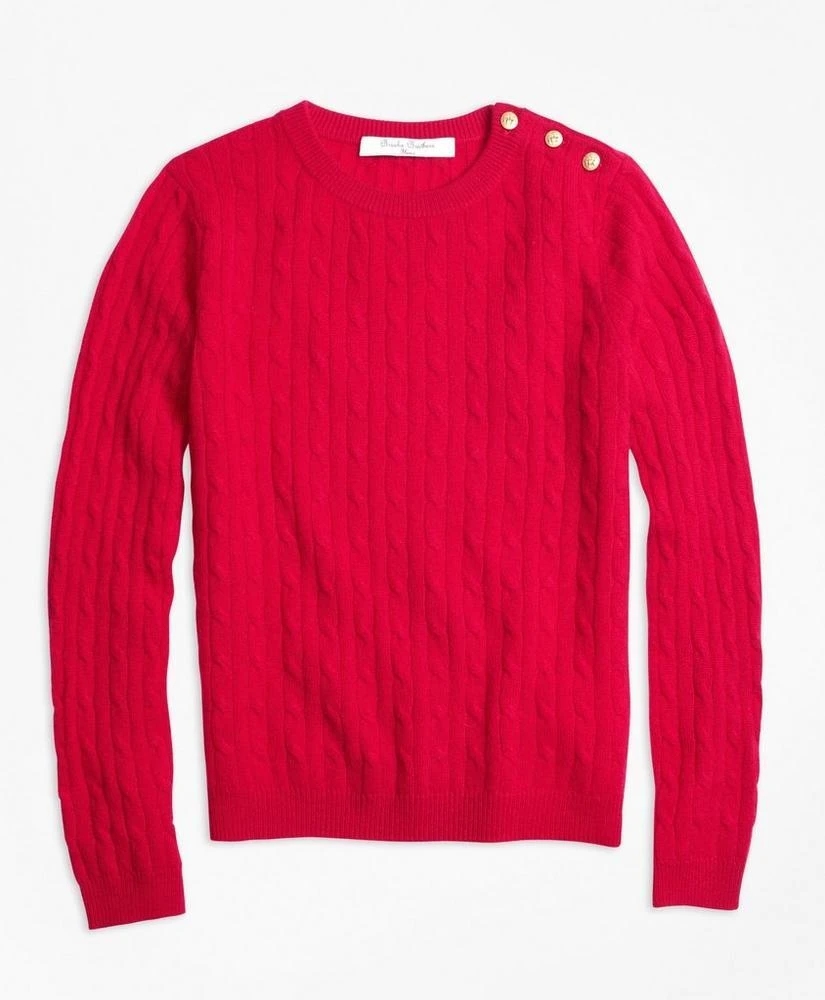 商品Brooks Brothers|Girls Cashmere Cable Crewneck Sweater,价格¥490,第1张图片