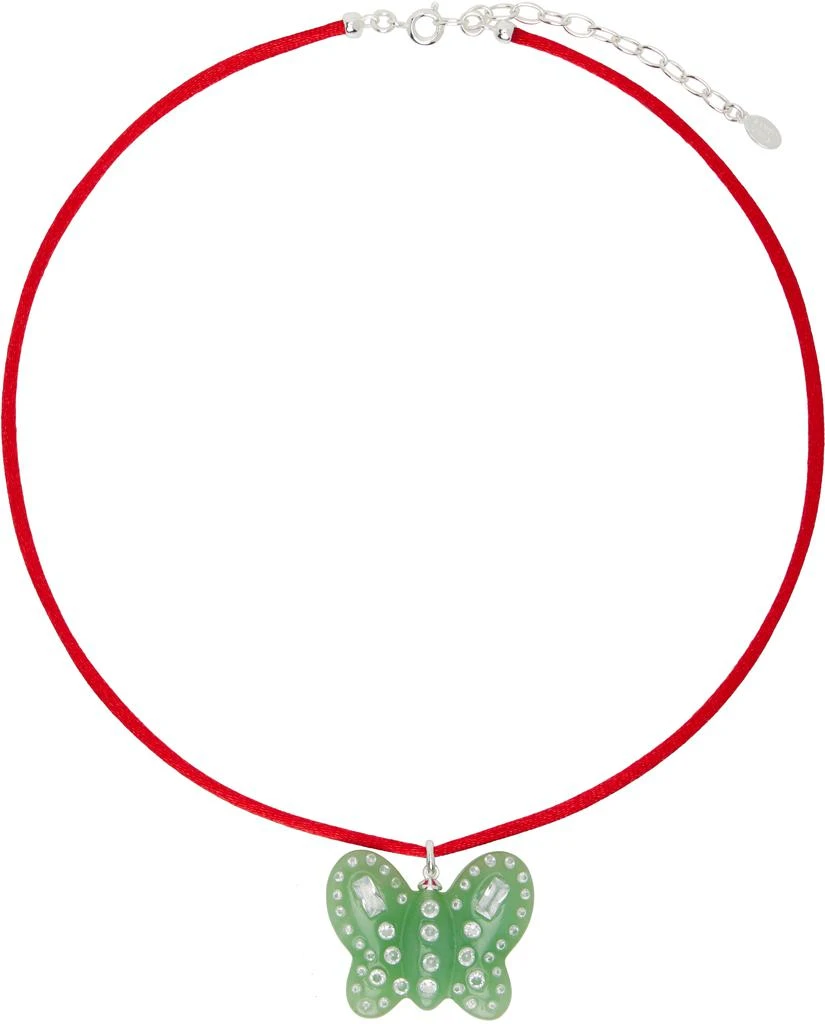 商品Sandy Liang|Red Jade Butterfly Necklace,价格¥1487,第1张图片