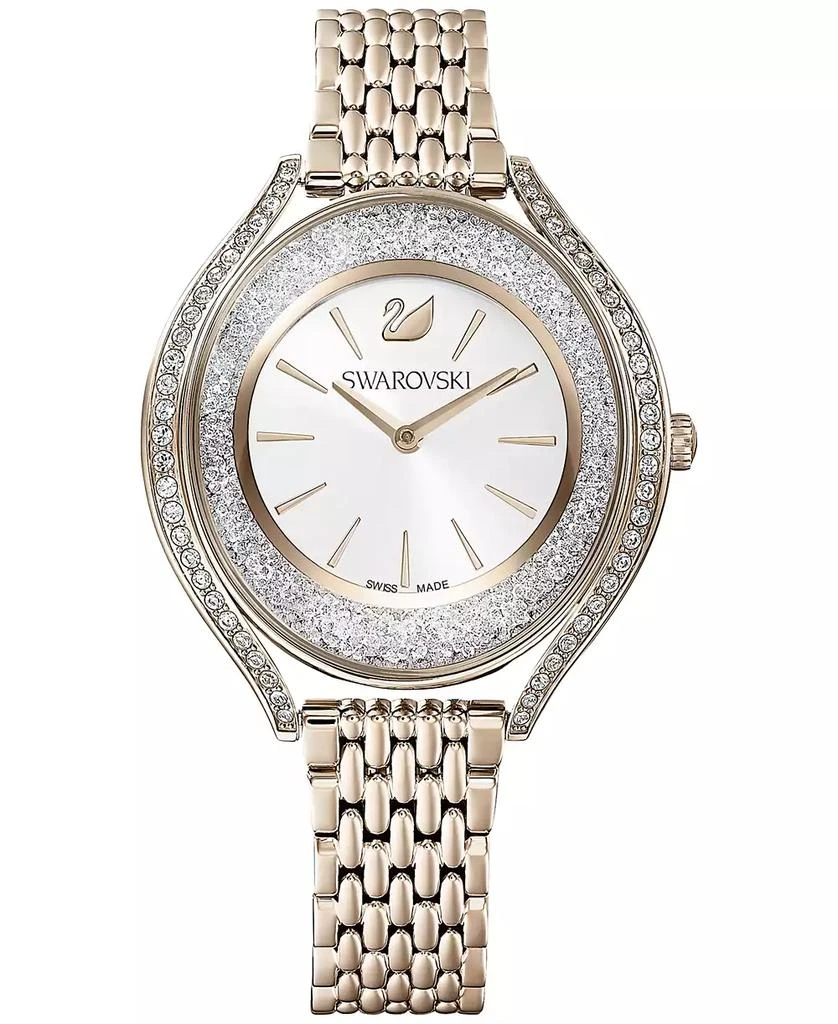 商品Swarovski|Women's Swiss Crystalline Aura Gold-Tone Stainless Steel PVD Bracelet Watch 35mm,价格¥2511,第1张图片