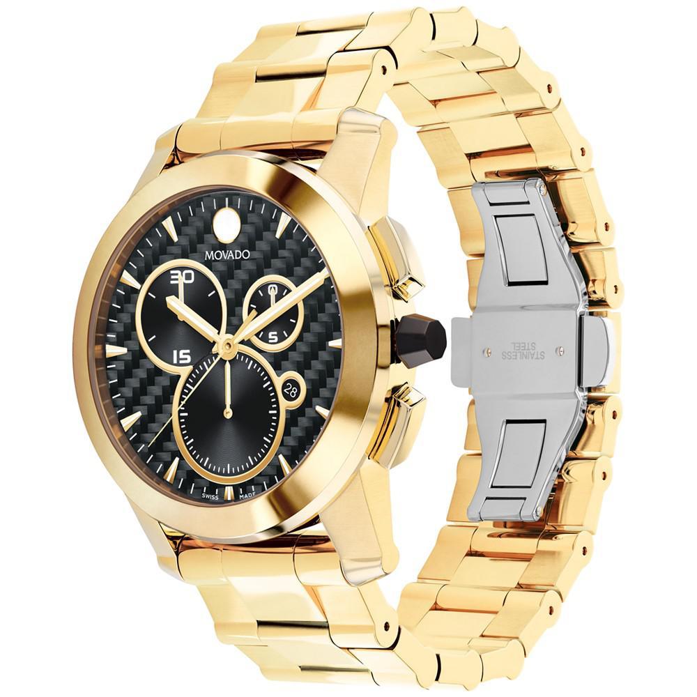 商品Movado|Vizio Men's Swiss Chronograph Gold-Tone PVD Bracelet Watch 45mm,价格¥20903,第4张图片详细描述