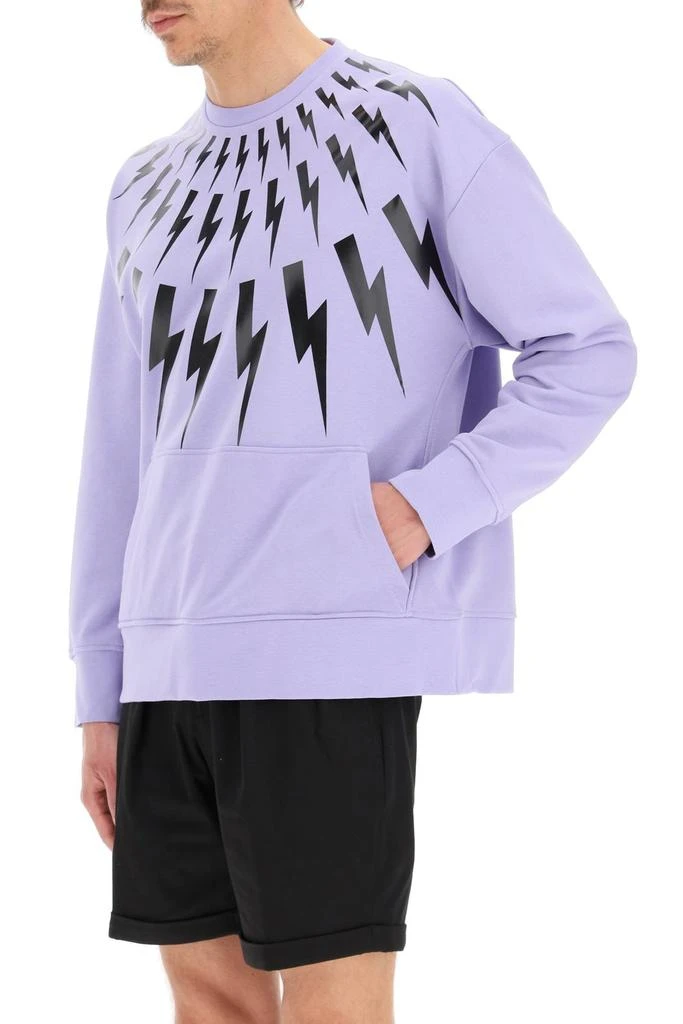 商品Neil Barrett|Neil Barrett Thunderbolt Print Crewneck Sweatshirt,价格¥1565,第4张图片详细描述