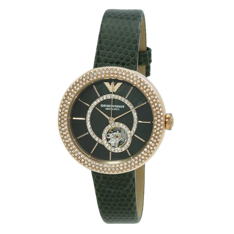 商品Emporio Armani|Automatic Crystal Black Mother of Pearl Dial Ladies Watch AR60069,价格¥1252,第1张图片