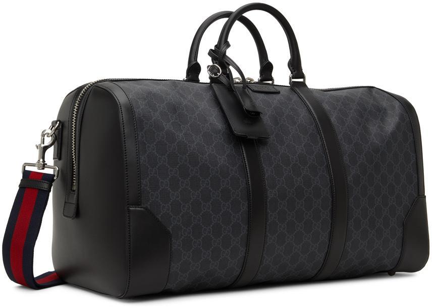 商品Gucci|Black Large GG Supreme Carry-On Duffle Bag,价格¥18201,第4张图片详细描述