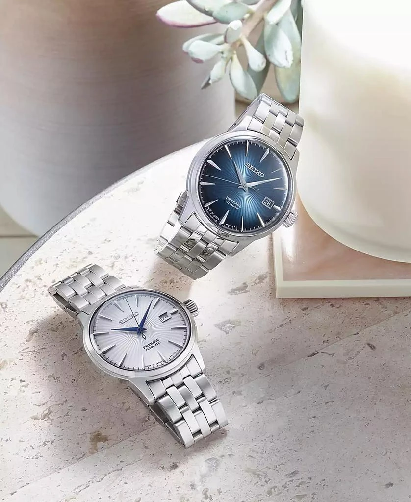 商品Seiko|Men's Automatic Presage Stainless Steel Bracelet Watch 40.5mm,价格¥3349,第5张图片详细描述