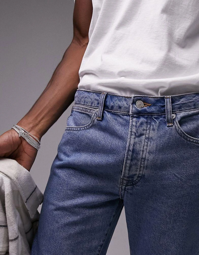 商品Topman|Topman straight jeans in mid wash,价格¥236,第3张图片详细描述