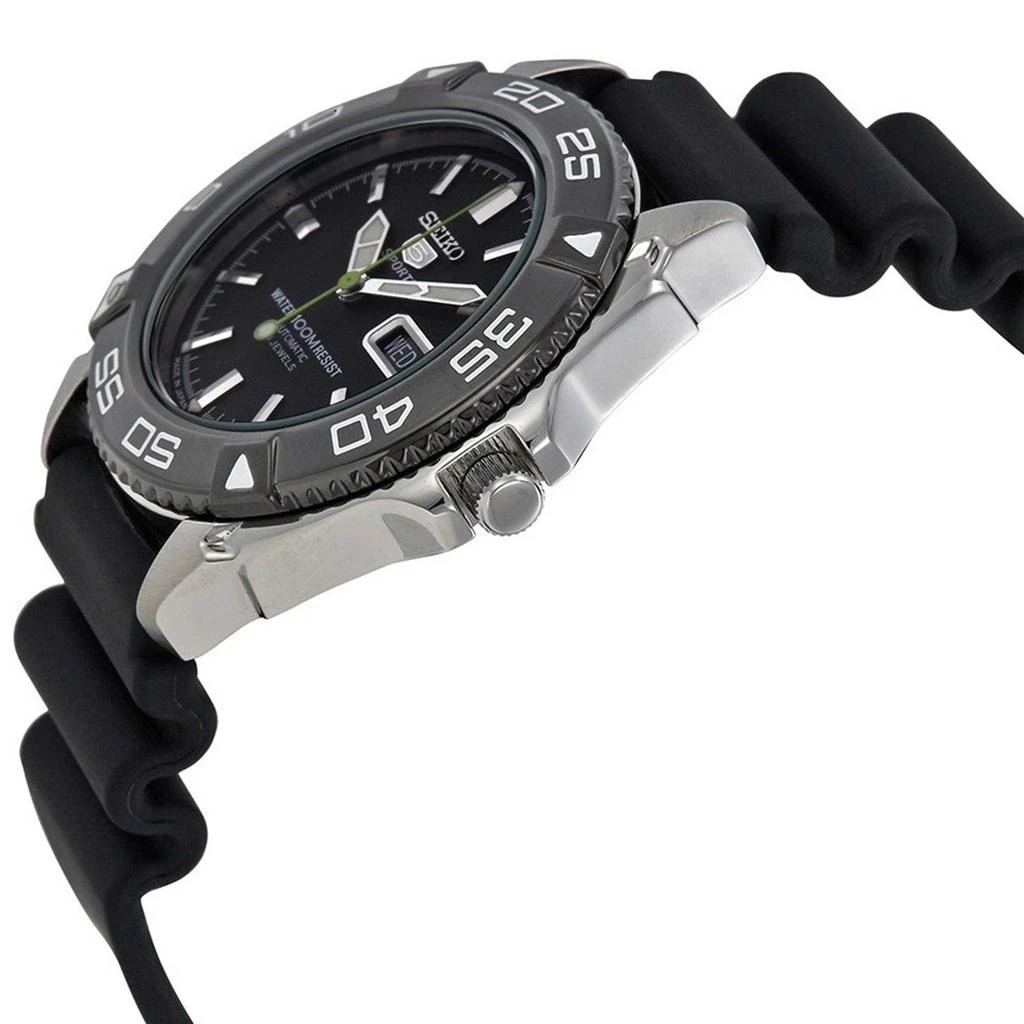 商品Seiko|Seiko Men's Automatic Watch - 5 Sports Rotating Bezel Black Rubber Strap | SNZB23J2,价格¥1145,第3张图片详细描述