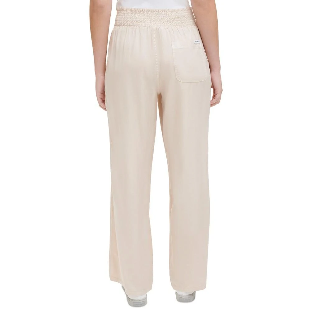 商品Calvin Klein|Women's Smocked-Waist Straight-Leg Pants,价格¥107,第2张图片详细描述