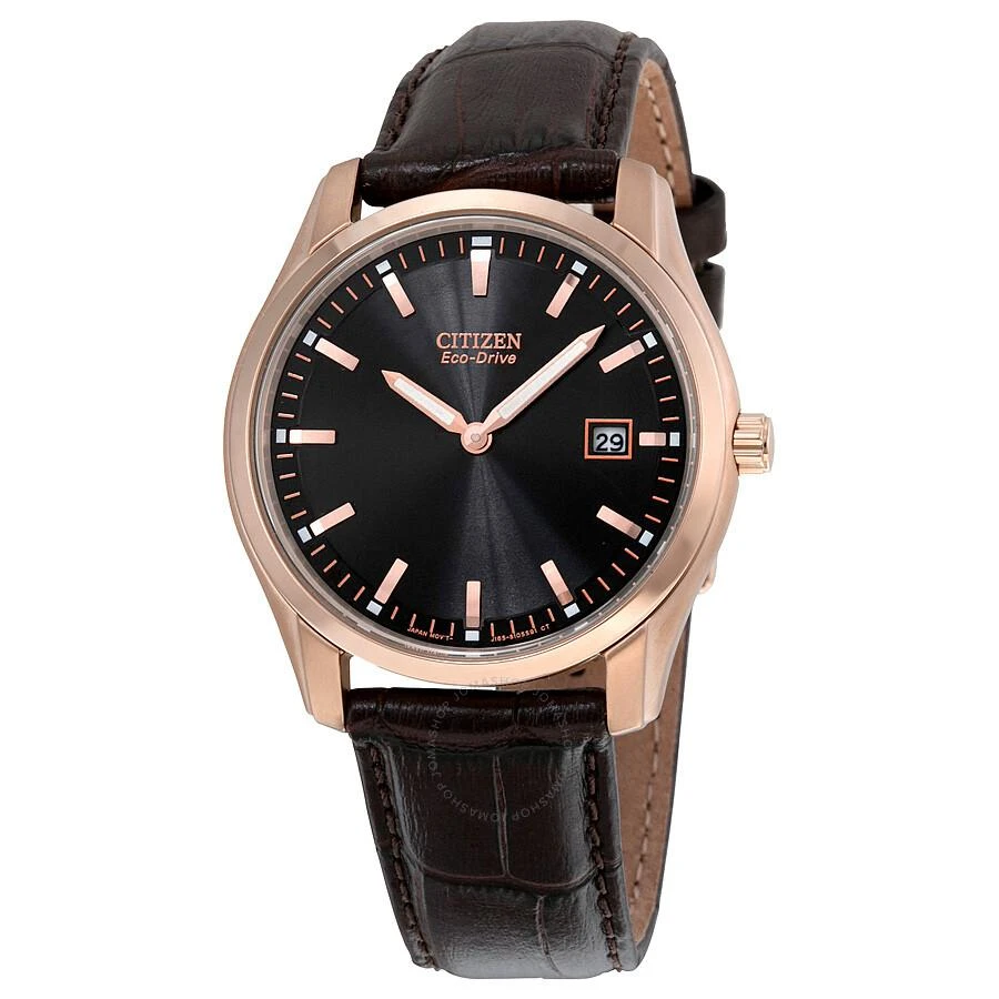 商品Citizen|Eco Drive Black Dial Brown Leather Men's Watch AU1043-00E,价格¥1146,第1张图片