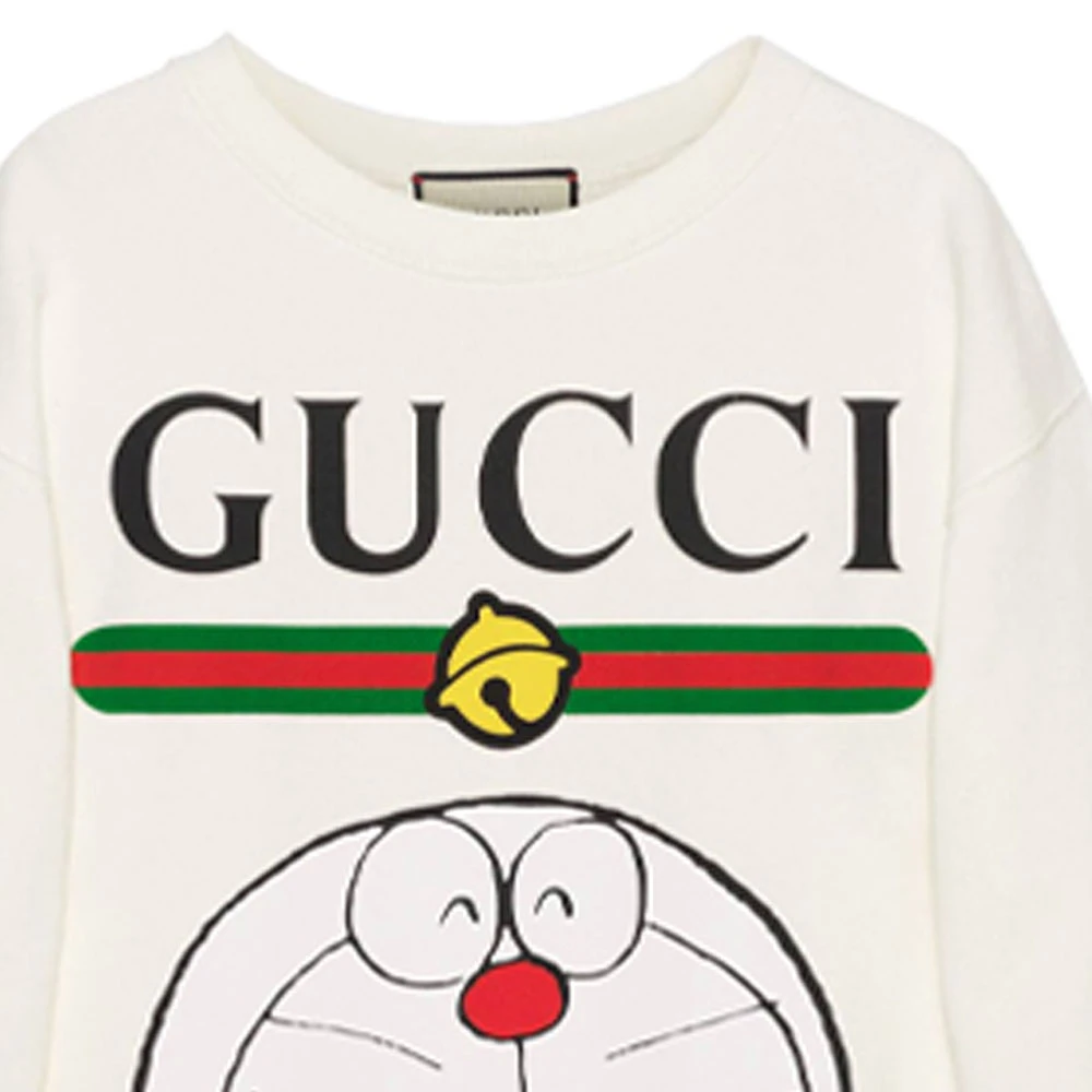 商品[国内直发] Gucci|古驰 x Doraemon 联名款 机器猫Logo字母印花圆领长袖套头卫衣 女款 象牙白,价格¥6609,第6张图片详细描述