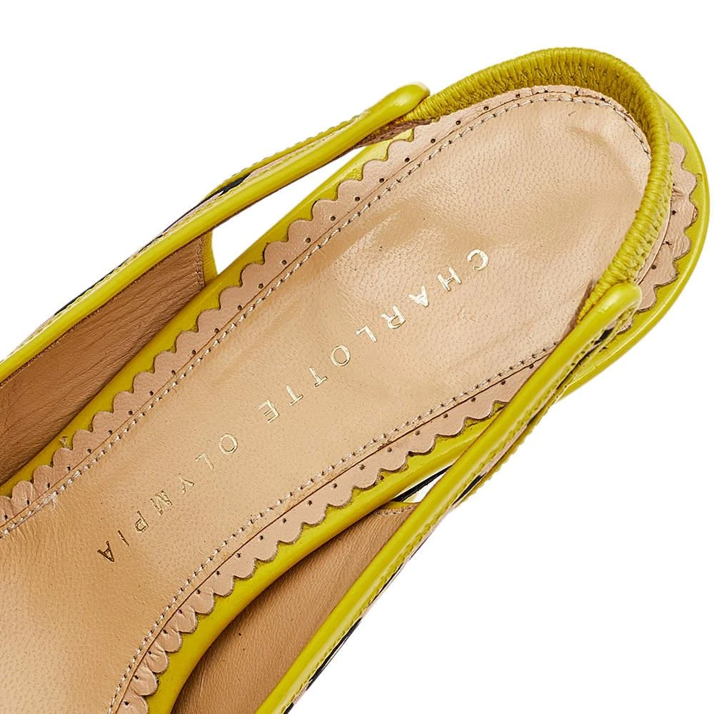 Charlotte Olympia Beige Leopard Print Fabric Slingback Sandals Size 37.5 商品