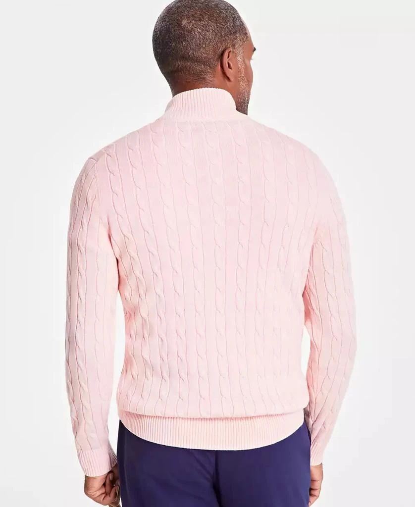 商品Club Room|Men's Cable Knit Quarter-Zip Cotton Sweater, Created for Macy's,价格¥228,第2张图片详细描述