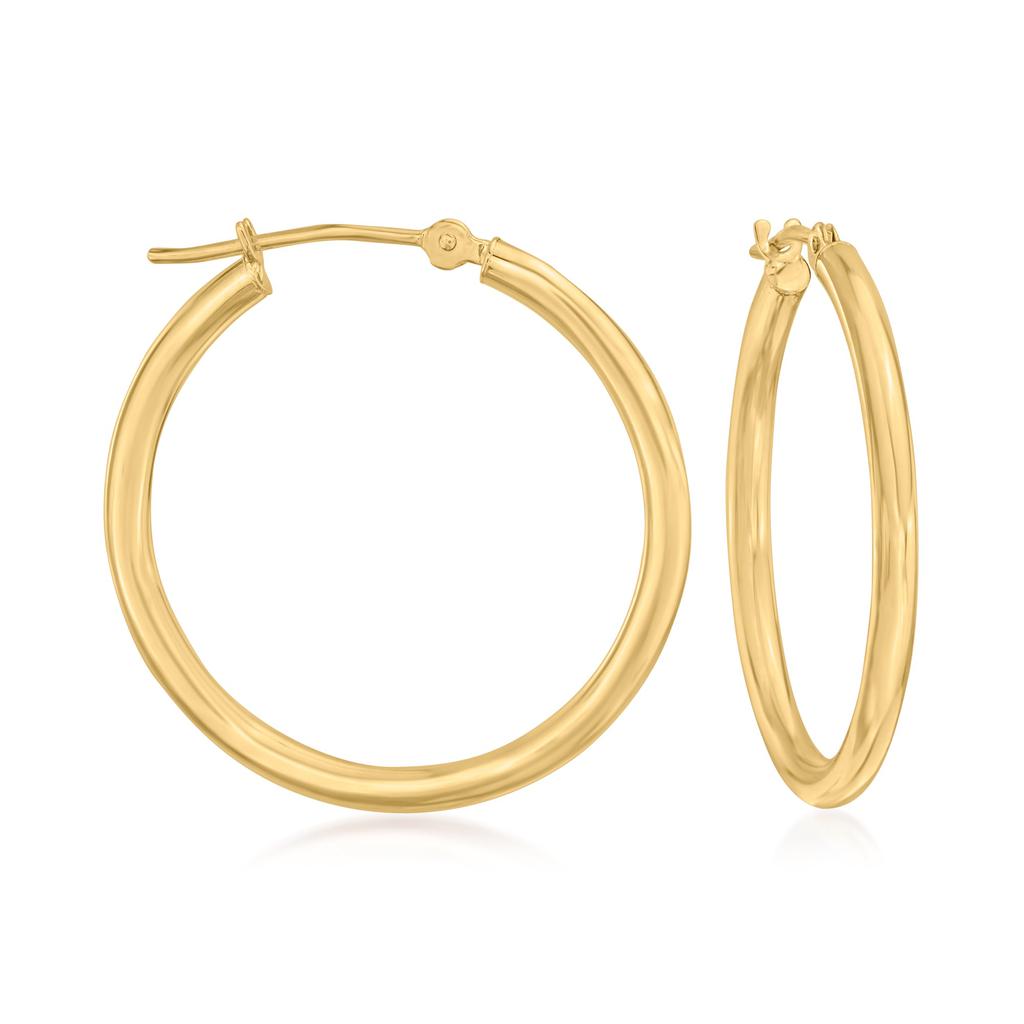 Ross-Simons 6-7mm Cultured Baroque Pearl Hoop Drop Earrings in 14kt Yellow Gold商品第5张图片规格展示