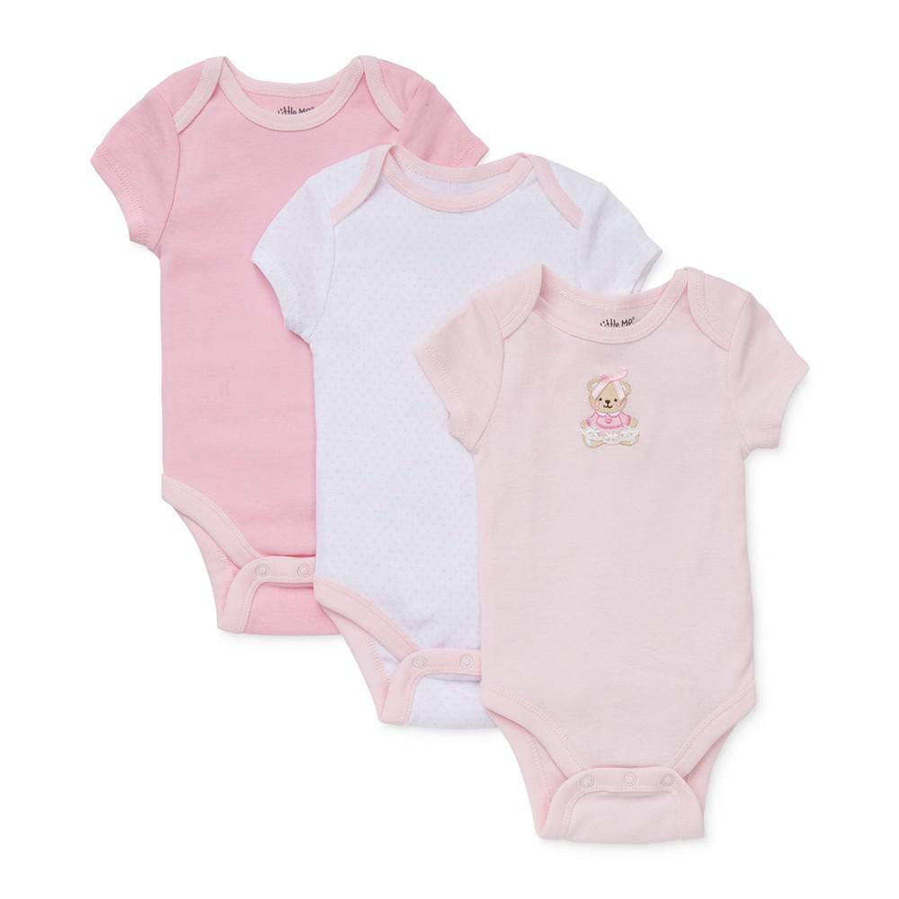 商品Little Me|Baby Girls Sweet Bear Bodysuits 3-Pack,价格¥96,第1张图片