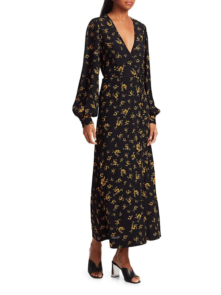 商品Ganni|Long Floral Wrap Dress,价格¥465,第2张图片详细描述