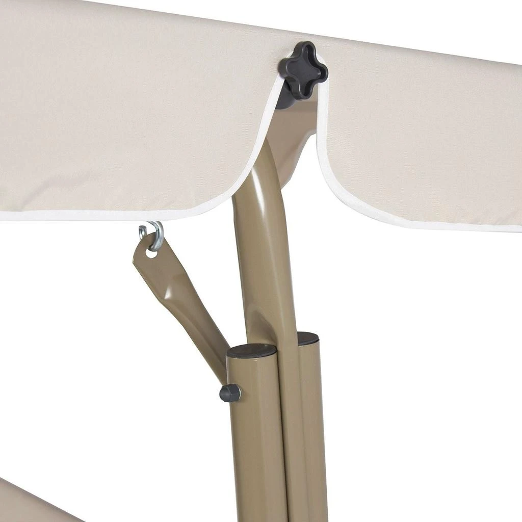商品Hivvago|Outdoor Porch Swing Patio Deck Glider with Canopy in Beige,价格¥2659,第4张图片详细描述