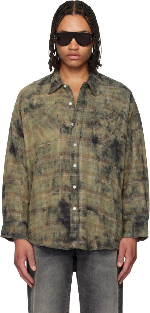 Camisa de trabajo caqui con cuello caído image 2