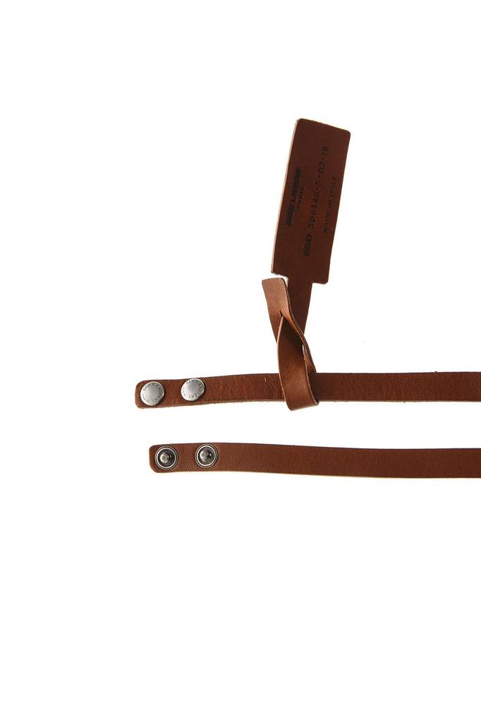 Saint Laurent Nomade Brown Double Turn Leather Bracelet商品第3张图片规格展示