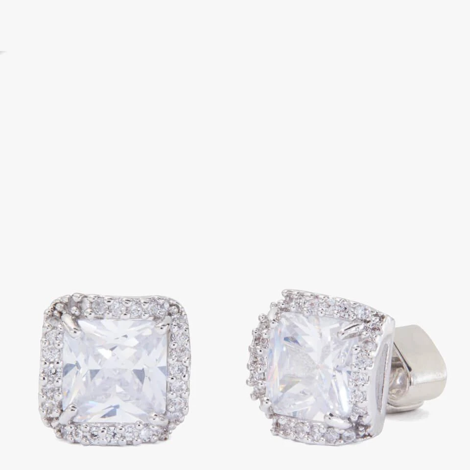 商品Kate Spade|Kate Spade New York Women's Princess Cut Large Studs - Clear/Silver,价格¥463,第1张图片