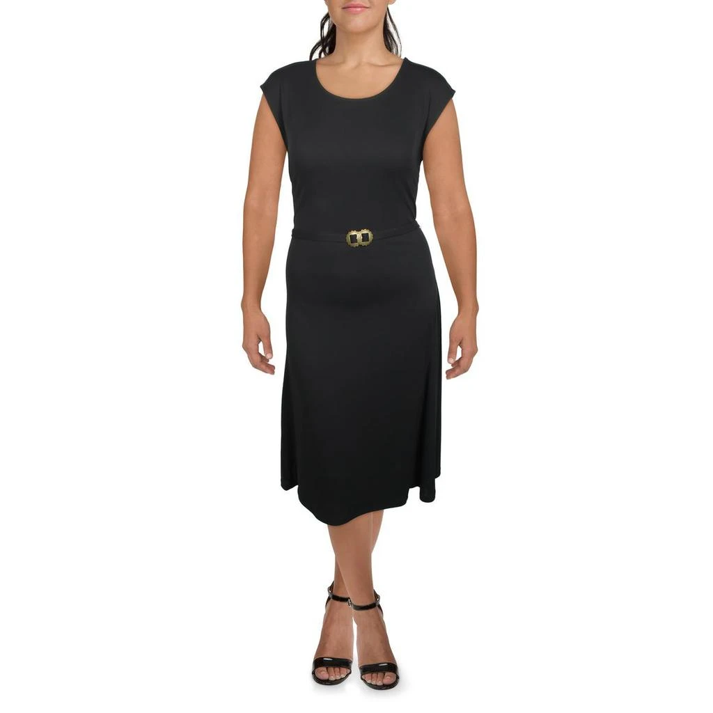 商品Ralph Lauren|Lauren Ralph Lauren Womens Belted Cap Sleeve Midi Dress,价格¥287,第1张图片