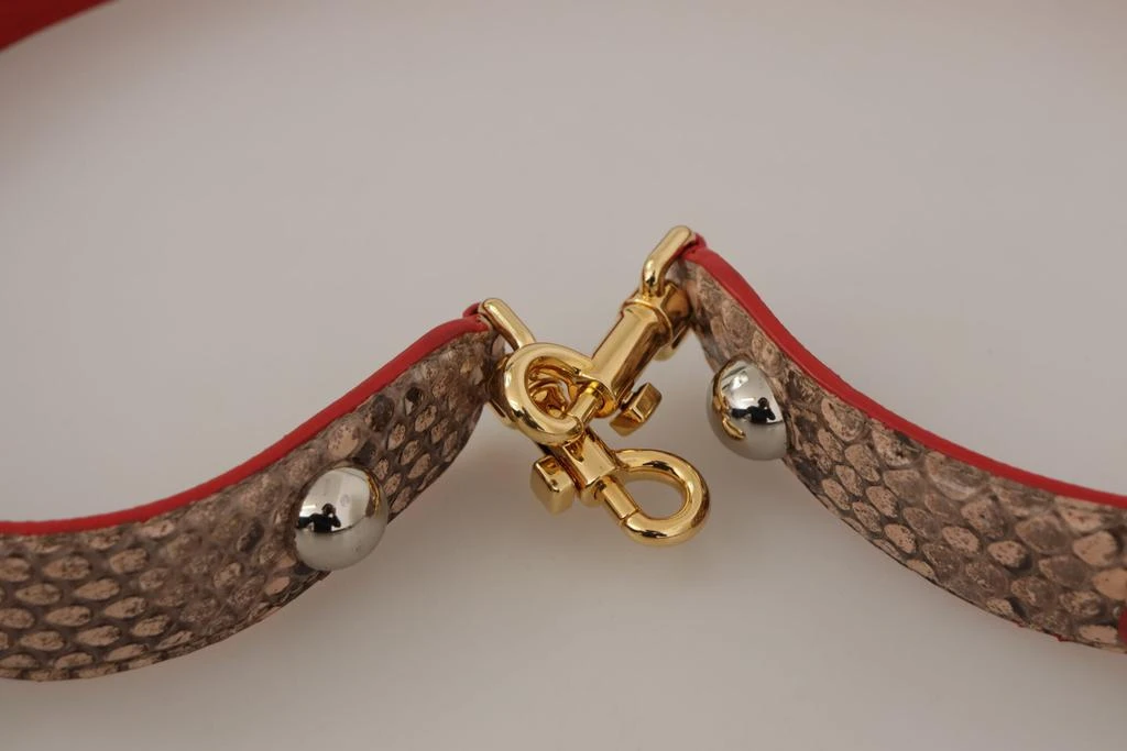 商品Dolce & Gabbana|Dolce & Gabbana Brown Python Leather Crystals Shoulder Strap,价格¥3651,第5张图片详细描述