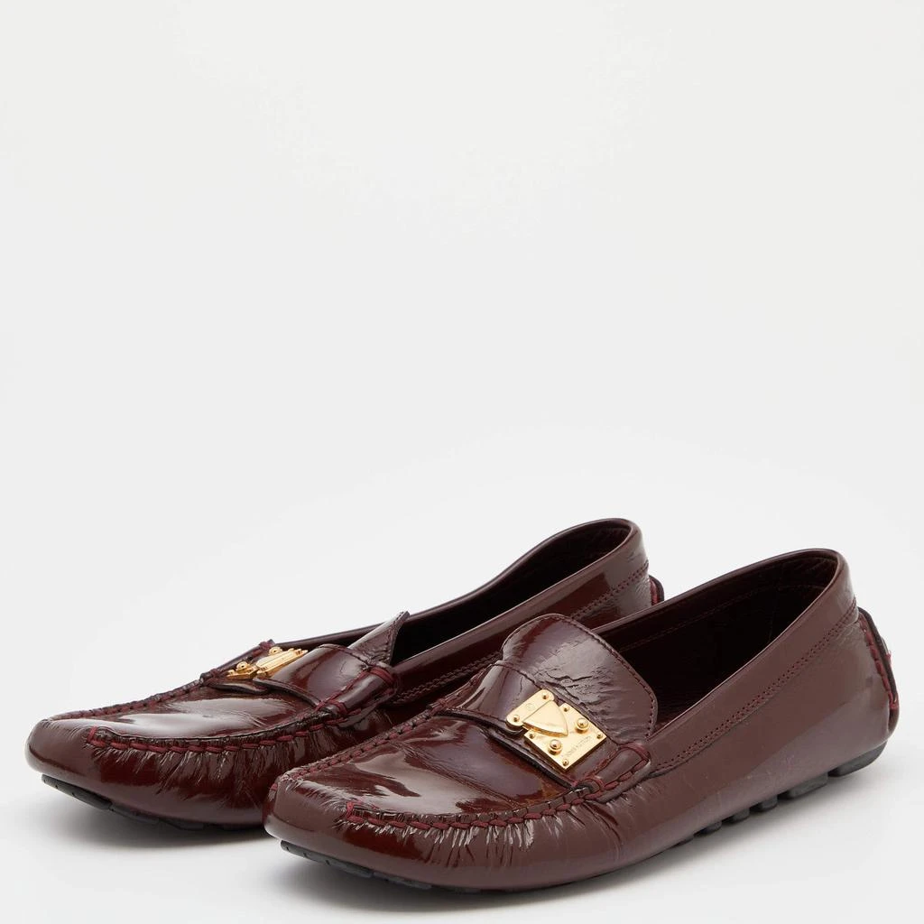商品[二手商品] Louis Vuitton|Louis Vuitton Burgundy Patent Leather Slip On Loafers Size 37.5,价格¥1134,第2张图片详细描述