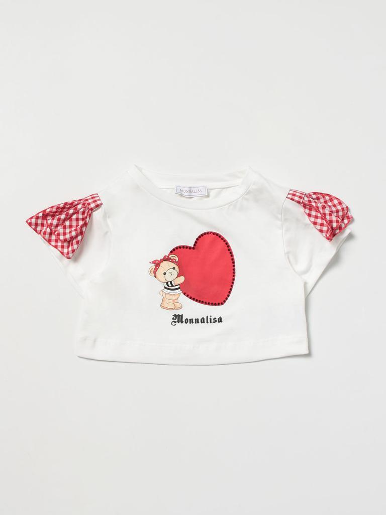 Monnalisa cropped t-shirt with logo商品第1张图片规格展示