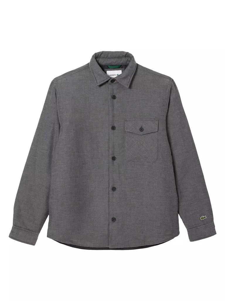 商品Lacoste|Long-Sleeve Cotton Overshirt,价格¥732,第1张图片