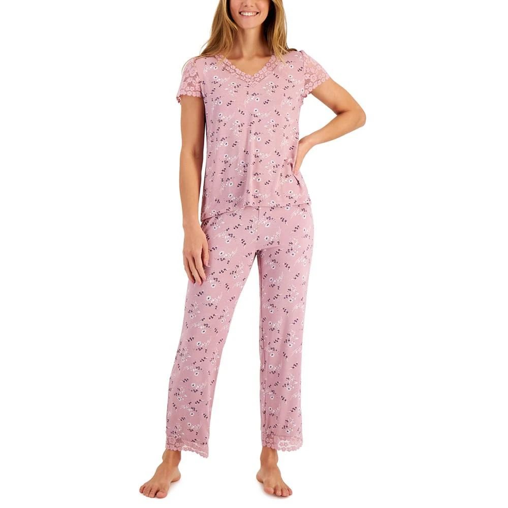 商品Charter Club|Women's Printed Lace-Trim 2-Pc. Pajama Set, Created for Macy's,价格¥203,第1张图片