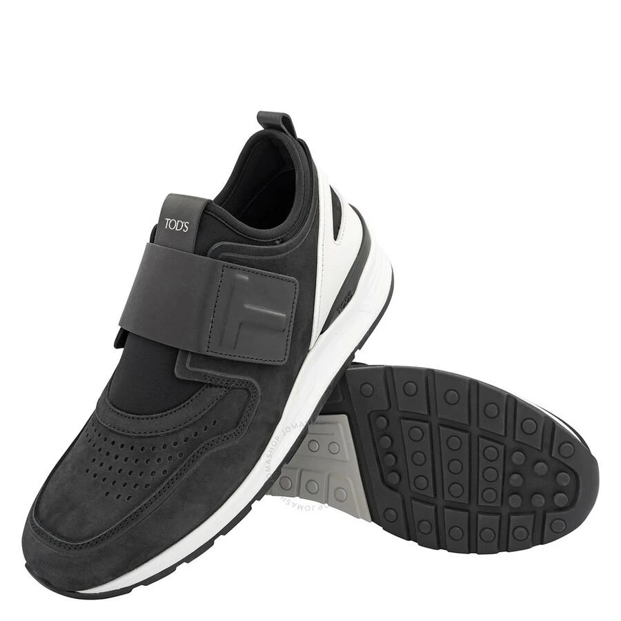 商品Tod's|Black Suede And Fabric Velcro Strap Sneakers,价格¥1482,第2张图片详细描述