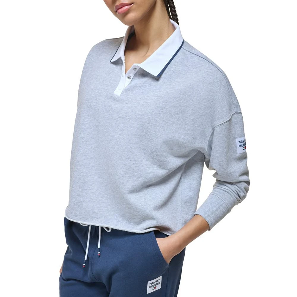 商品Tommy Hilfiger|Women's French Terry Cropped Polo Sweatshirt,价格¥178,第4张图片详细描述