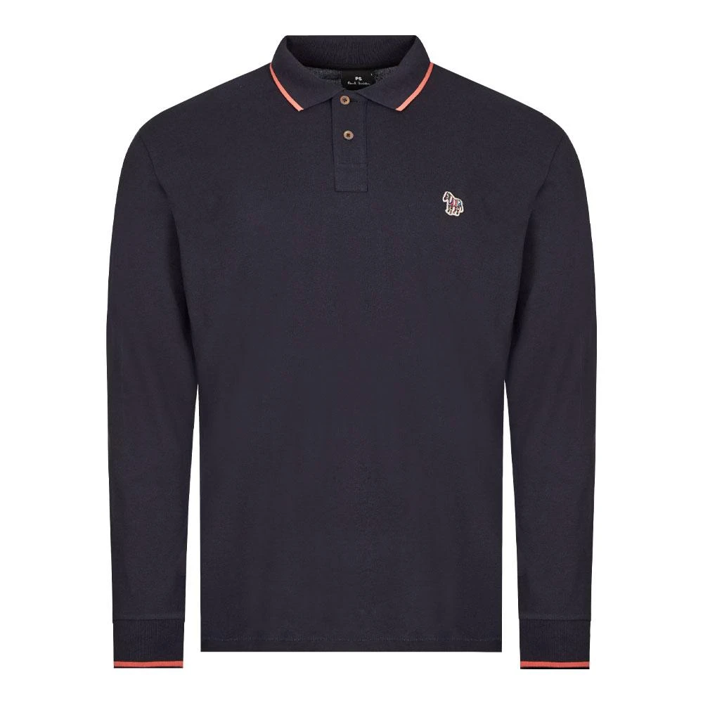 商品Paul Smith|Paul Smith Long Sleeve Zebra Polo Shirt - Navy,价格¥496,第1张图片