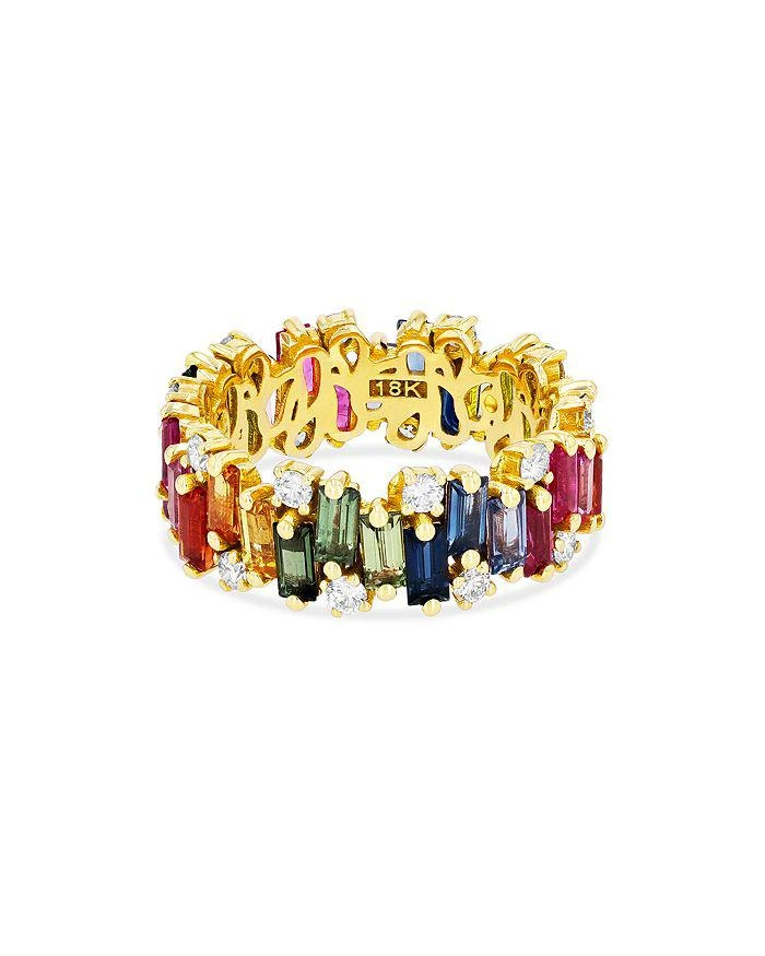 商品Suzanne Kalan|18K Yellow Gold Fireworks Rainbow Sapphire & Diamond Eternity Band,价格¥53817,第1张图片