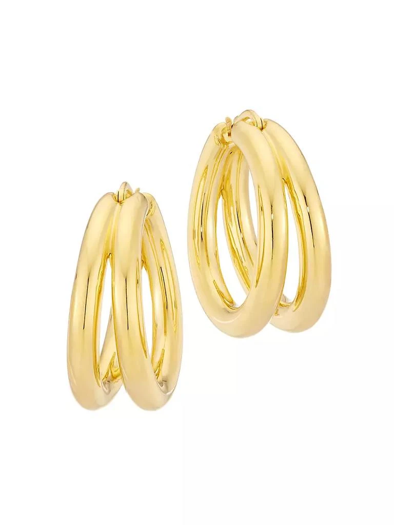 商品Roberto Coin|18K Yellow Gold Double Hoop Earrings/32MM,价格¥18594,第1张图片