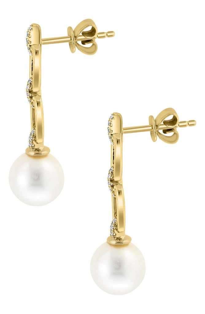 商品Effy|14K Gold Freshwater Pearl & Diamond Drop Earrings - 0.09ct,价格¥3120,第2张图片详细描述