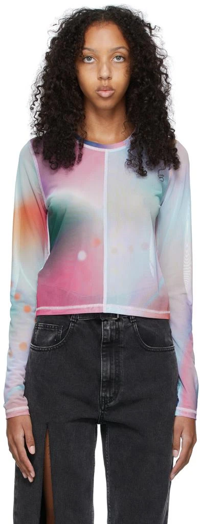 商品Alexander McQueen|Multicolor Mesh Second Skin Long Sleeve T-Shirt,价格¥595,第1张图片