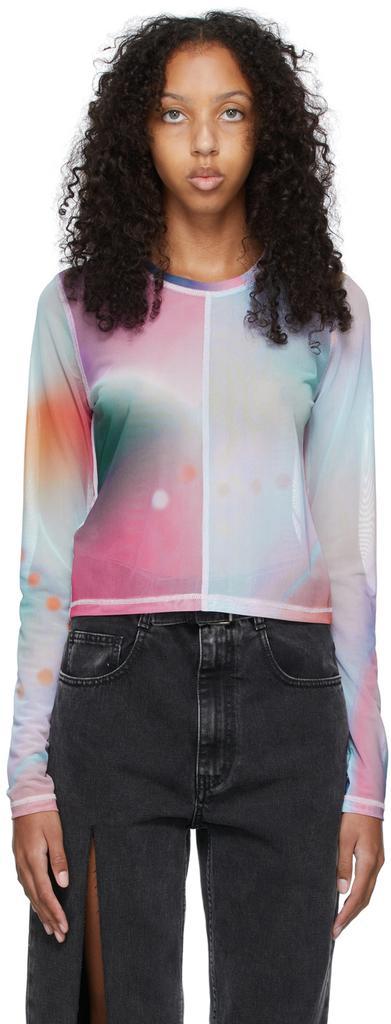 商品Alexander McQueen|Multicolor Mesh Second Skin Long Sleeve T-Shirt,价格¥996,第1张图片