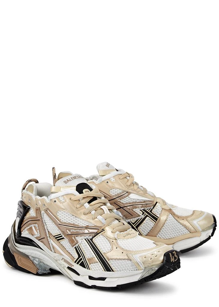 商品Balenciaga|Runner gold distressed panelled mesh sneakers,价格¥5158,第2张图片详细描述