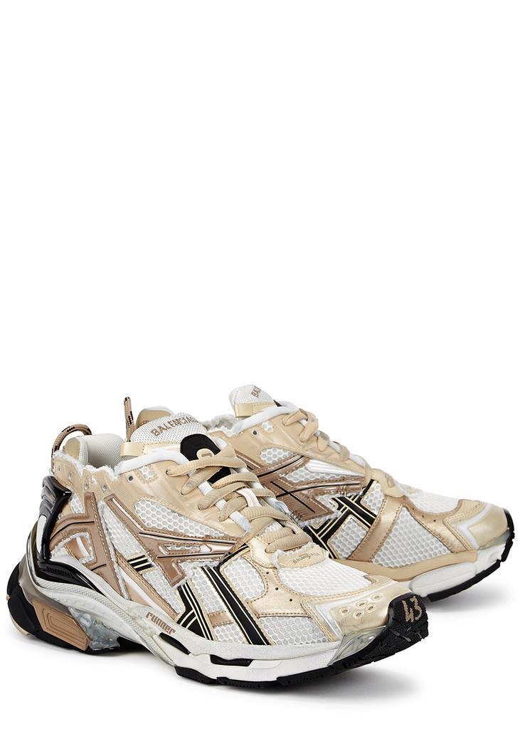 商品Balenciaga|Runner gold distressed panelled mesh sneakers,价格¥4429,第4张图片详细描述