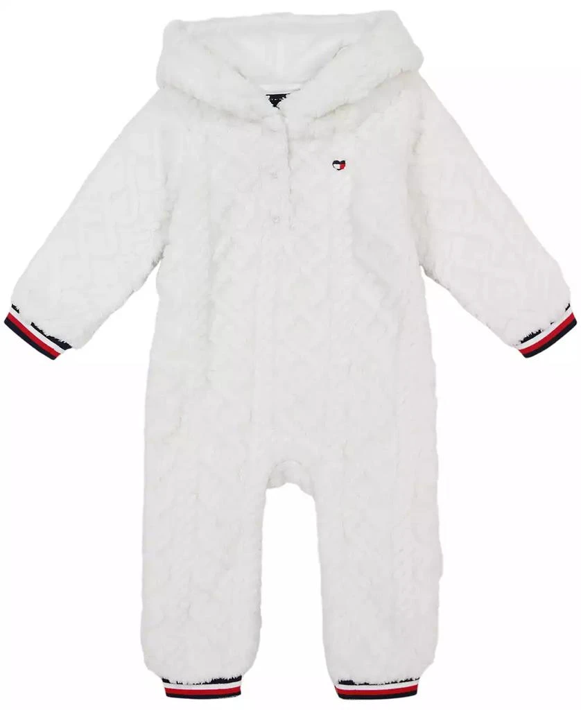 商品Tommy Hilfiger|Baby Girl Cable Sherpa Hooded Coverall,价格¥222,第1张图片