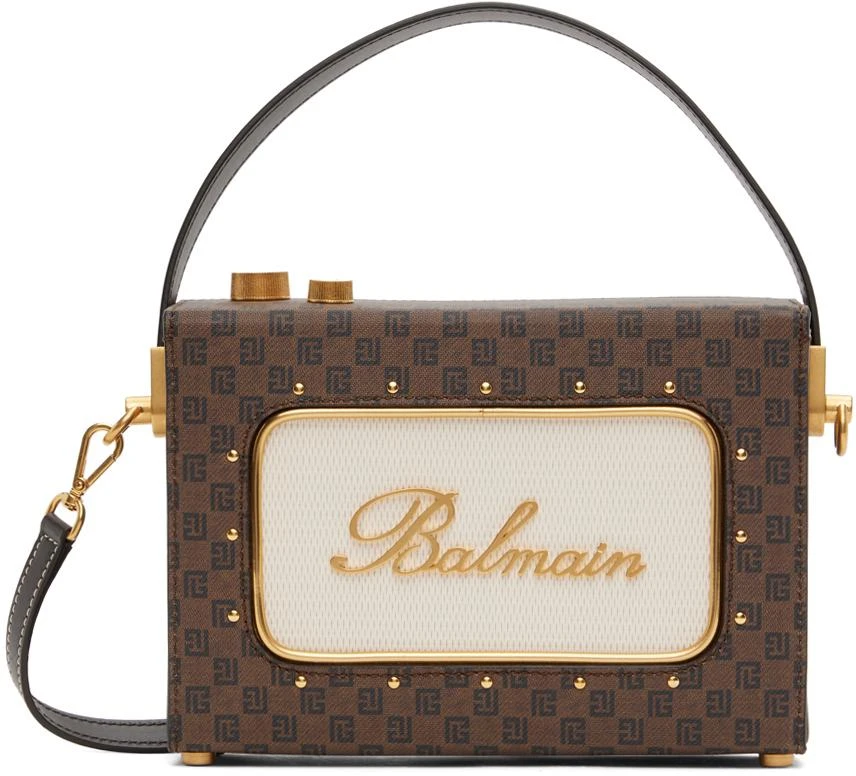 商品Balmain|Brown Radio Monogram Signature Bag,价格¥13371,第1张图片